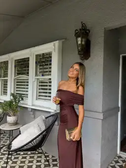 Effie Kats Viela Gown Cocoa Brown Size XS (6 AU) for rent on The Volte - image 6