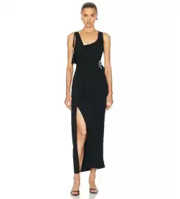 Sir The Label Modernist Belted Midi Dress Black Size 0 / AU 6 for rent on The Volte - image 1