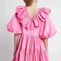 Aje Solstice Dress Ruffle Tiered Smock Dress Pink Size 6 for rent on The Volte - image 3