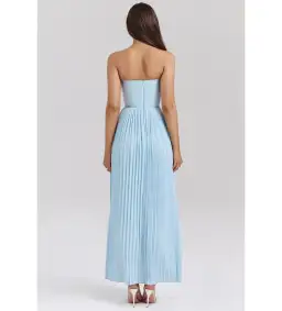 House of CB Marcella Pleated Maxi Dress Ocean Blue Size 8 for rent on The Volte - image 3