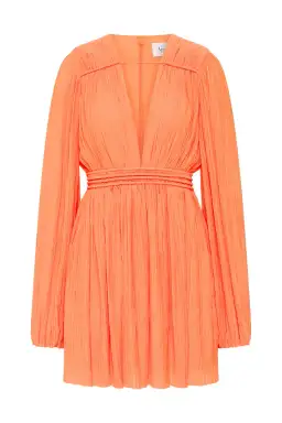 AJE Genevieve Pleated Mini Dress Apricot Size 12 for rent on The Volte - image 3