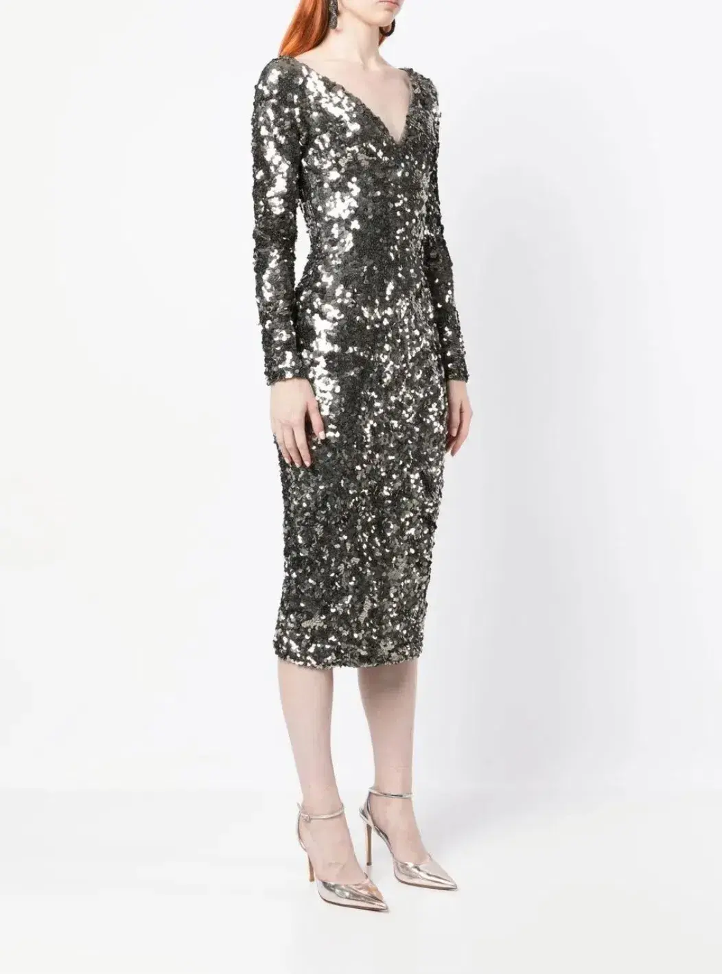 Rachel Gilbert Fleur Midi Dress Gunmetal Size 3 / AU 12 for rent on The Volte - main image