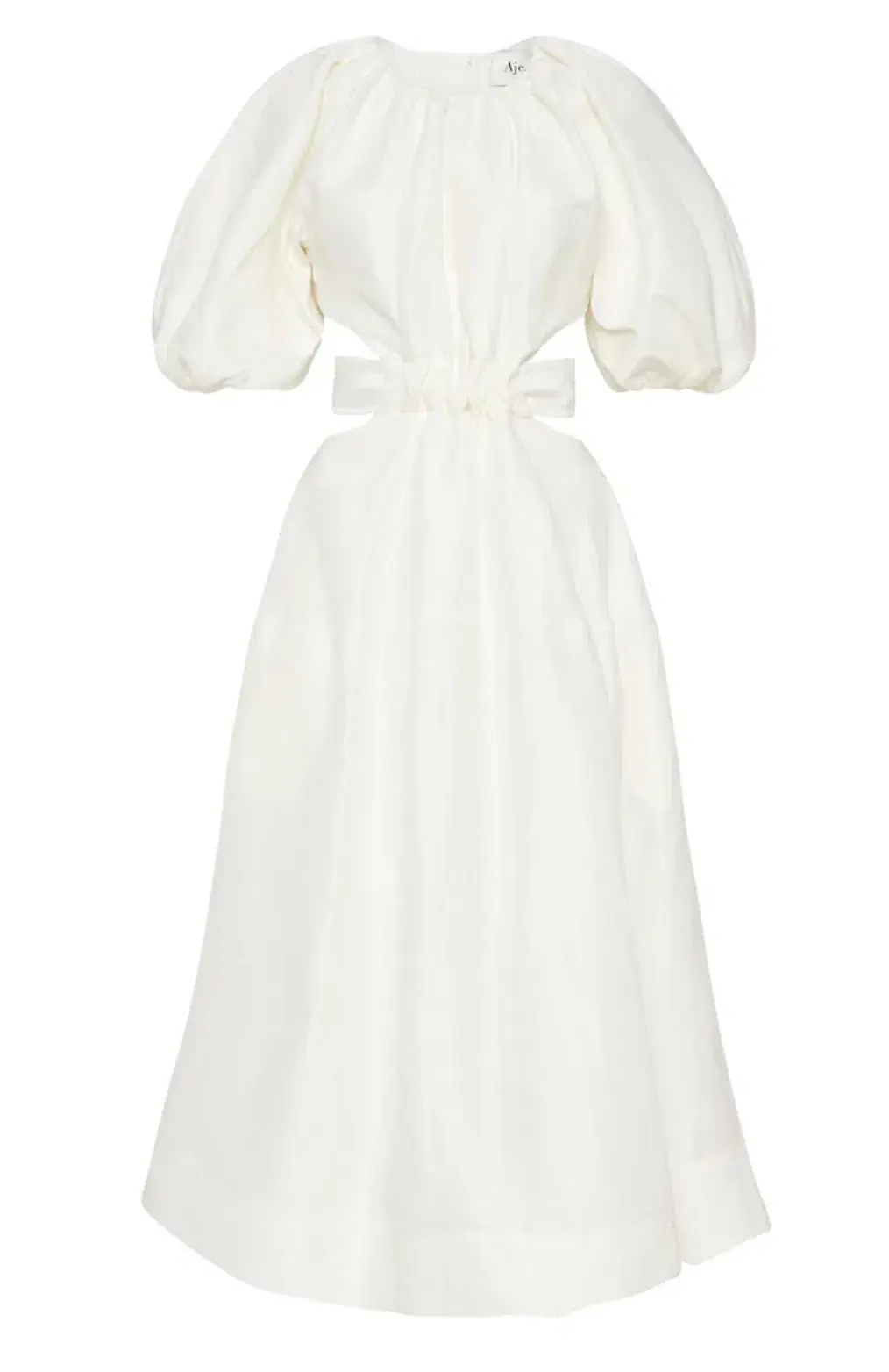 Aje Mimosa Cutout Midi Dress Ivory Size AU 4 for rent on The Volte - main image