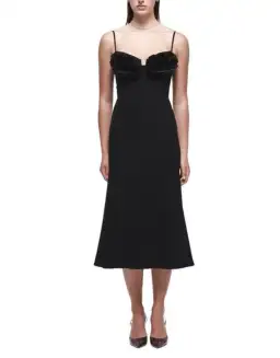 Rachel Gilbert Margot Midi Dress Black Size 3 / AU12 for rent on The Volte - image 1