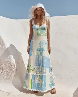 Zaco The Deluca Dress Theotokos Ocean Print Size 8