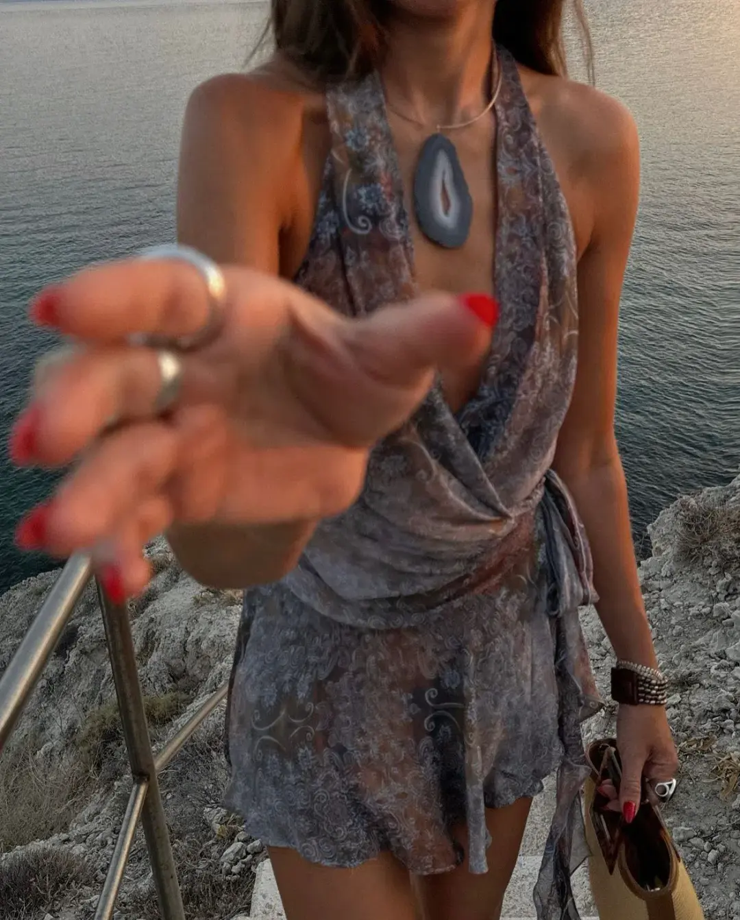 Bec & Bridge Malaya Mini Dress Skyfire Ombre Size 8 for rent on The Volte - main image