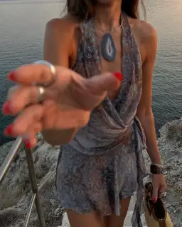 Bec & Bridge Malaya Mini Dress Skyfire Ombre Size 8 for rent on The Volte - image 3