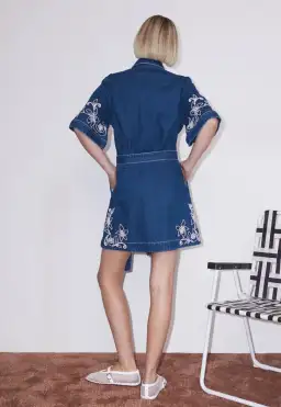 Alemais Carmen Mini Dress Light Blue Size 8 for rent on The Volte - image 2