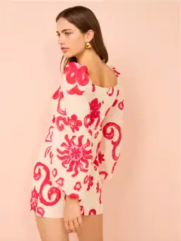 Kate Ford Delta Puff Mini Dress In Multi for rent on The Volte - image 3