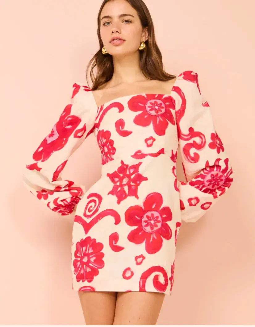 Kate Ford Delta Puff Mini Dress In Multi for rent on The Volte - main image