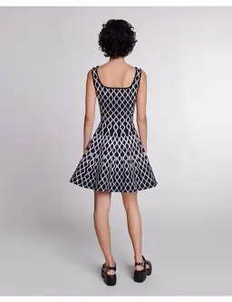 Maje Pattern-jacquard Flared Mini Dress Print Size 8 for rent on The Volte - image 2