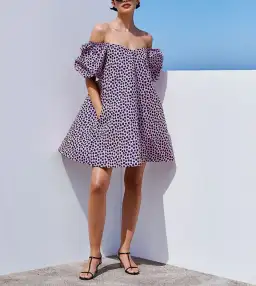 Scanlan Theodore Floral Trapeze Mini Dress Pink Size 6 for rent on The Volte - image 1