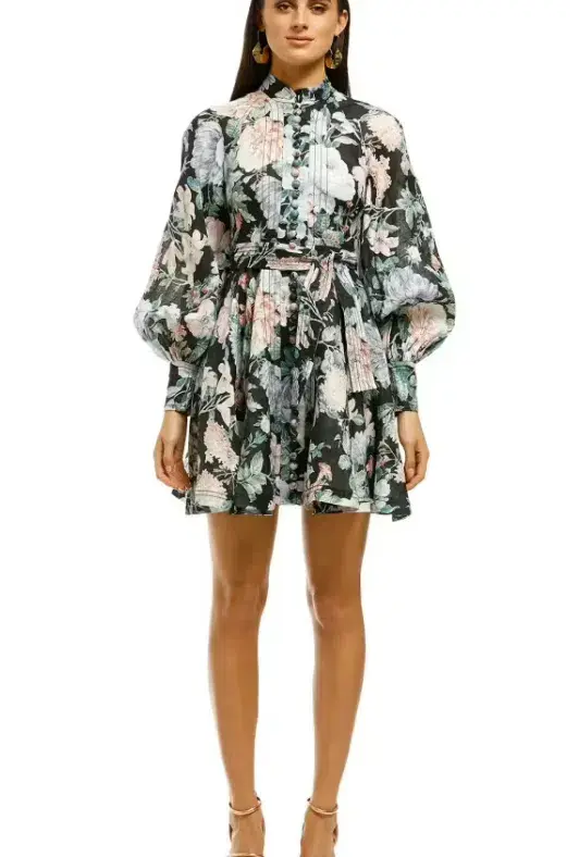 Zimmermann Verity Rouleau Short Dress Floral Size 0P/Au 6 for rent on The Volte - main image