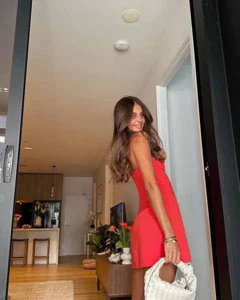 Sir the Label Spoerri Sculptured Mini Dress in Red Size 2 for rent on The Volte - main image