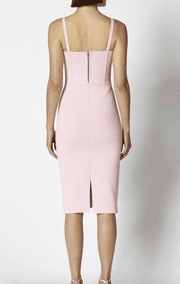 Scanlan Theodore Crepe Knit Bustier Dress Pink Size 8 for rent on The Volte - image 3