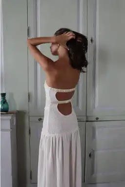 Fait Par Fouch Colette Dress Ivory Size 8 for rent on The Volte - image 3