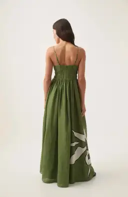 Aje Planetary Maxi Dress Abstract Fern Green Size 8 for rent on The Volte - image 2
