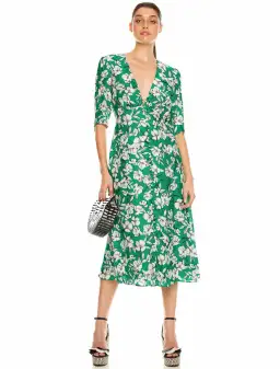 La Maison Talulah That Forever Feeling Midi Dress Green Floral Size 8 for rent on The Volte - image 1