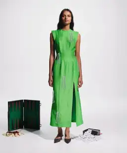 Alemais Dazzle Midi Dress Green Size 8
