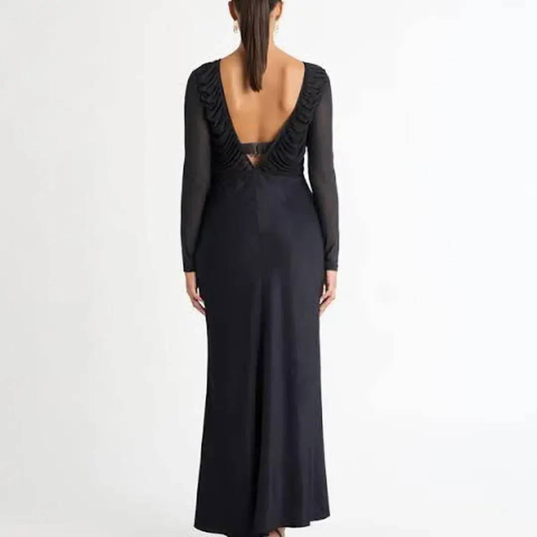 Sheike Eternity Maxi Dress Gunmetal Size 8 for rent on The Volte - main image