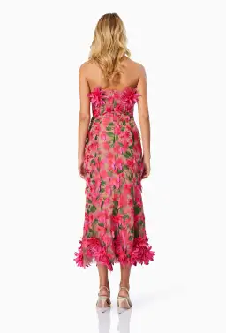 Elliatt Valentina Midi Dress Pink Multi Floral Size 8 for rent on The Volte - image 3
