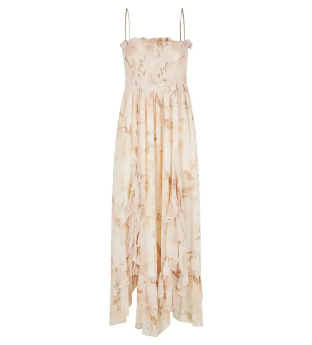 Shona Joy Nina Shirred Midi Dress in Floral Print Size 12 for rent on The Volte - main image