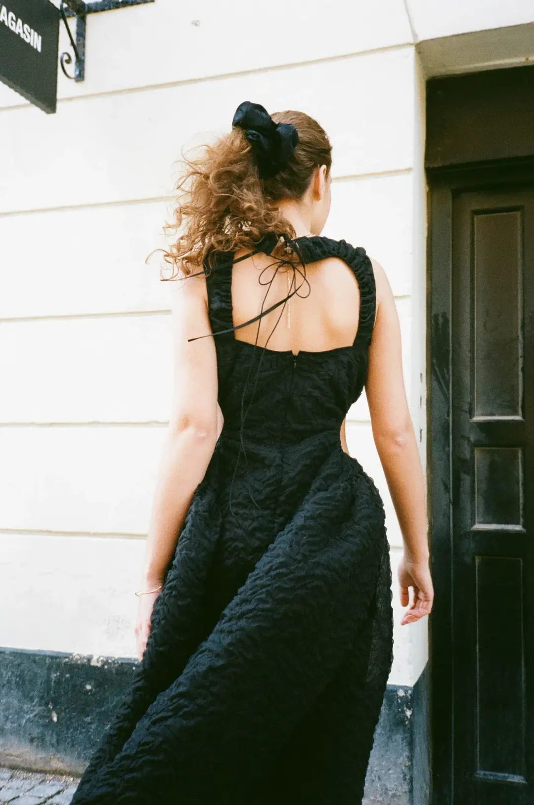 Cecilie Bahnsen Samara Midi Dress Black Size 8 for rent on The Volte - main image