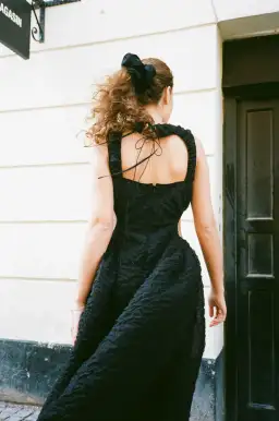 Cecilie Bahnsen Samara Midi Dress Black Size 8 for rent on The Volte - image 3