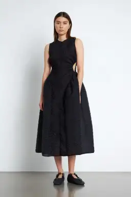 Cecilie Bahnsen Samara Midi Dress Black Size 8 for rent on The Volte - image 1