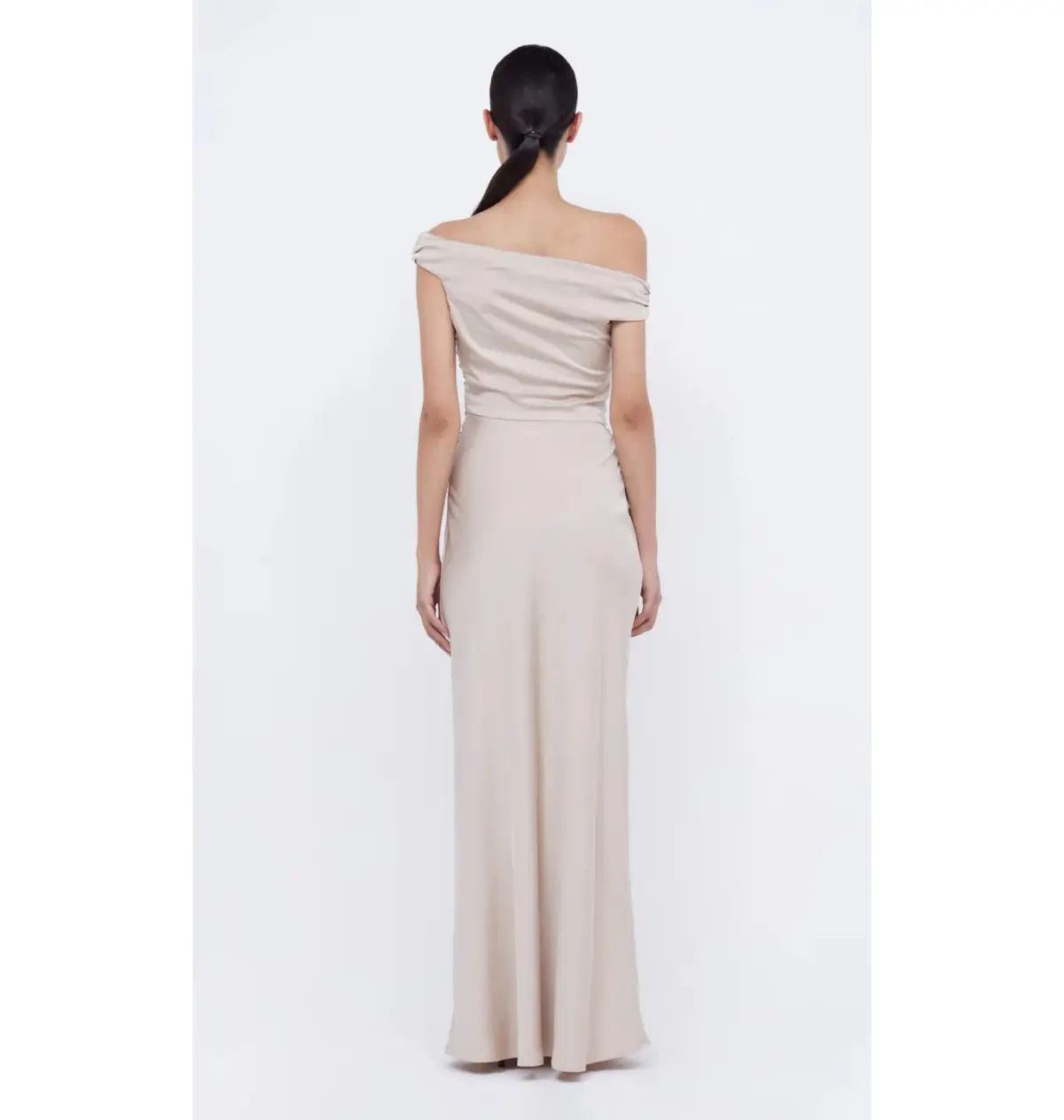 Bec & Bridge Eternity Off Shoulder Maxi Dress Sand Size AU 14 - Image 4