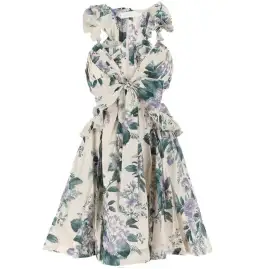 Zimmermann Cassia Ruffle Mini Dress Hydrangea Floral Size 3 / AU14 for rent on The Volte - image 4