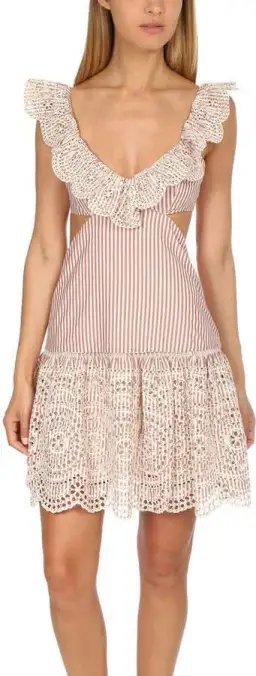 Zimmermann Meridian Stripe Frill Dress Striped Size 0 / AU 8 for rent on The Volte - image 2