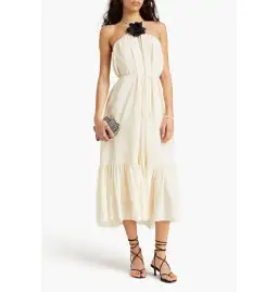 Zimmermann Halter Neck Midi Dress Cream Size 2 / AU 12