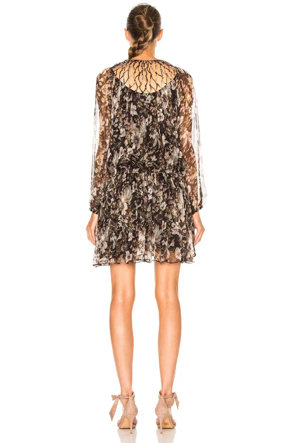 Zimmermann Gossamer Lattice Drawn Mini Dress Floral Size 0 / AU 8 for rent on The Volte - main image