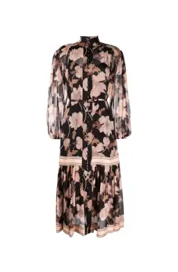 Zimmermann Concert Peonies Panelled Midi Dress Black Peonies Size 0 / AU 8 for rent on The Volte - image 4