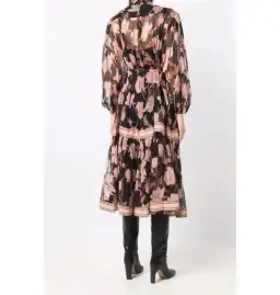 Zimmermann Concert Peonies Panelled Midi Dress Black Peonies Size 0 / AU 8 for rent on The Volte - image 3