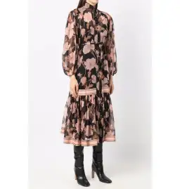 Zimmermann Concert Peonies Panelled Midi Dress Black Peonies Size 0 / AU 8 for rent on The Volte - image 2