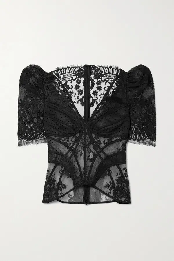 Zimmermann Dancer Lace Bodice Black Size 0 / AU 8 for rent on The Volte - main image