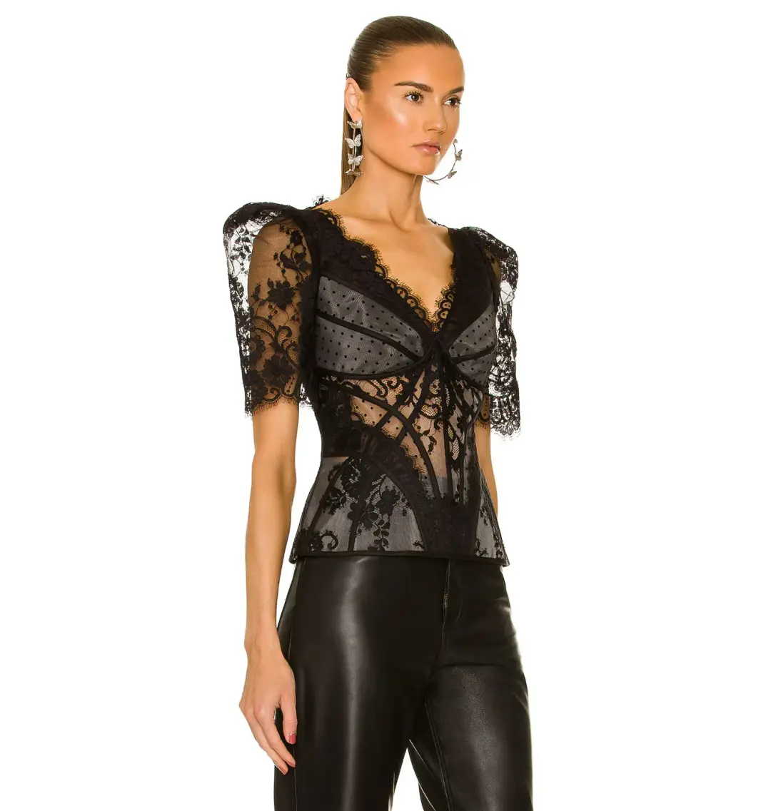 Zimmermann Dancer Lace Bodice Black Size 0 / AU 8 for rent on The Volte - main image