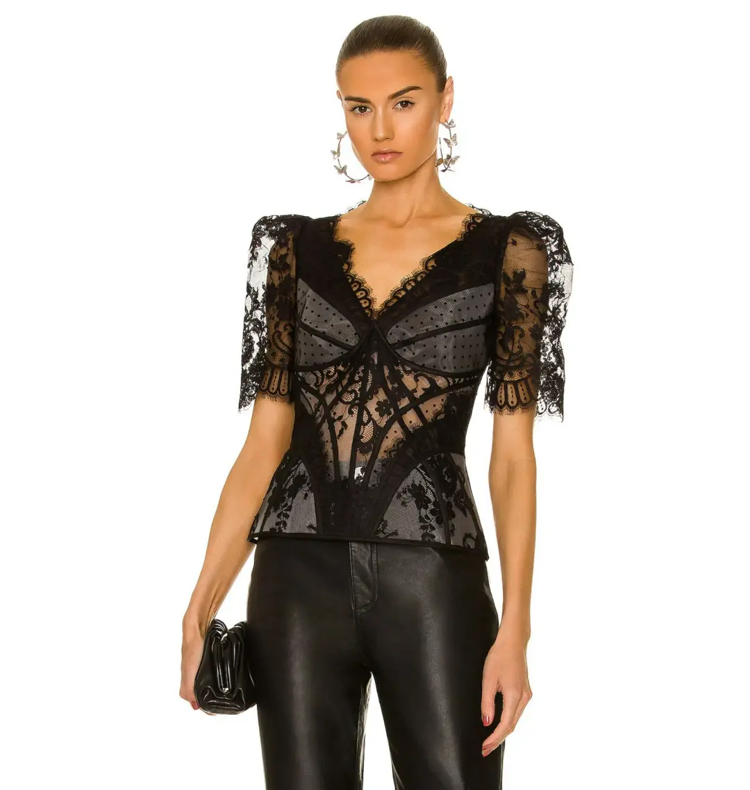 Zimmermann Dancer Lace Bodice Black Size 0 / AU 8 for rent on The Volte - main image