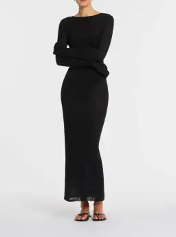 Sir the Label Eva Knit Midi Dress Black Size 0P / AU 6 for rent on The Volte - image 3