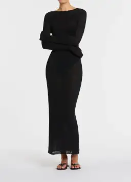 Sir the Label Eva Knit Midi Dress Black Size 0P / AU 6 for rent on The Volte - image 2