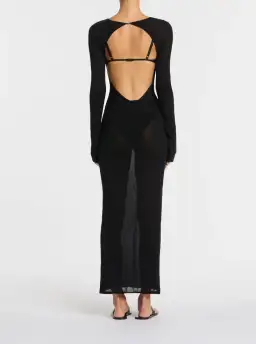 Sir the Label Eva Knit Midi Dress Black Size 0P / AU 6 for rent on The Volte - image 4