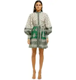 Zimmermann Emerald Buttoned Dress Multi 2 / AU 12 for rent on The Volte - image 1