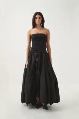 Aje Violette Bubble Hem Maxi Dress Black Size 12 for rent on The Volte - image 2