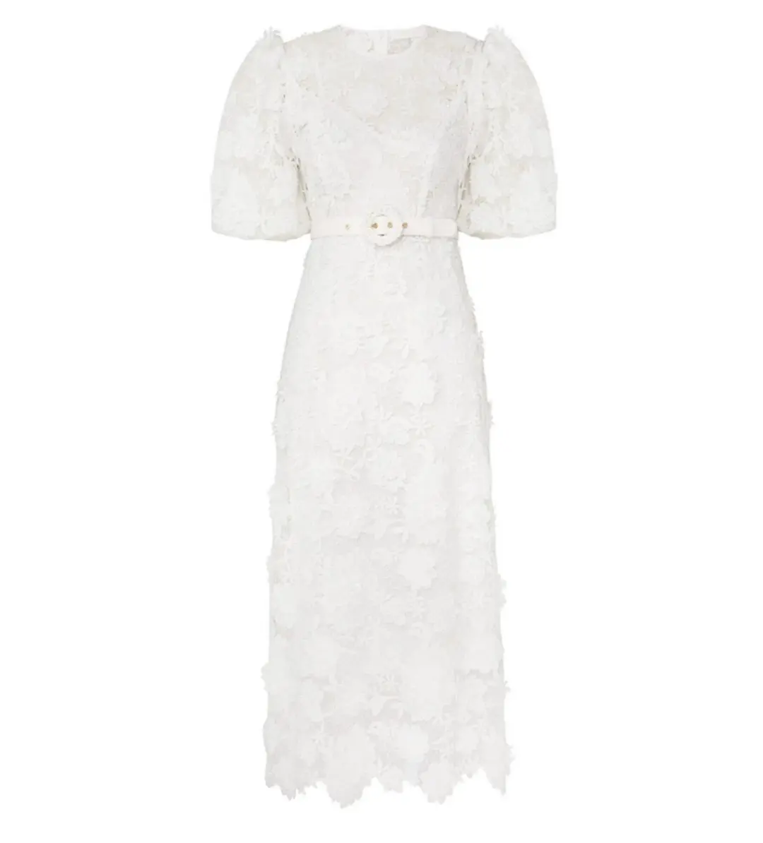 Zimmermann The Halliday Lace Flower Dress In Ivory Size 3/Au 14 for rent on The Volte - main image