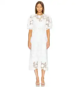 Zimmermann The Halliday Lace Flower Dress In Ivory Size 3/Au 14 for rent on The Volte - image 1