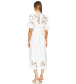 Zimmermann The Halliday Lace Flower Dress In Ivory Size 2/ Au12 for rent on The Volte - image 2