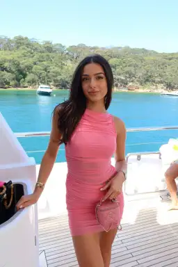 Bec & Bridge Iona Mini Dress Grapefruit Pink Size Au 6 for rent on The Volte - image 3