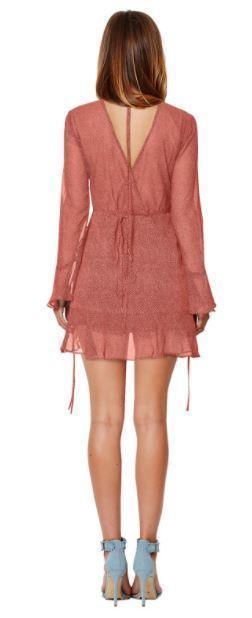 Bec & Bridge Roseville Mini Dress Rouge Pink Size 8 for rent on The Volte - main image
